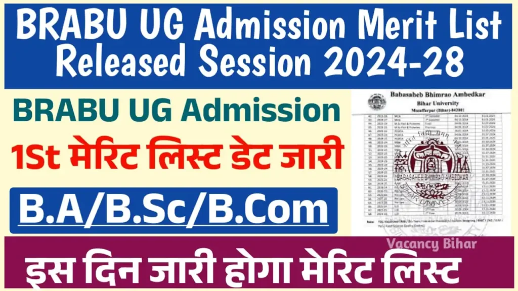 BRABU UG Admission Merit List 2024-28