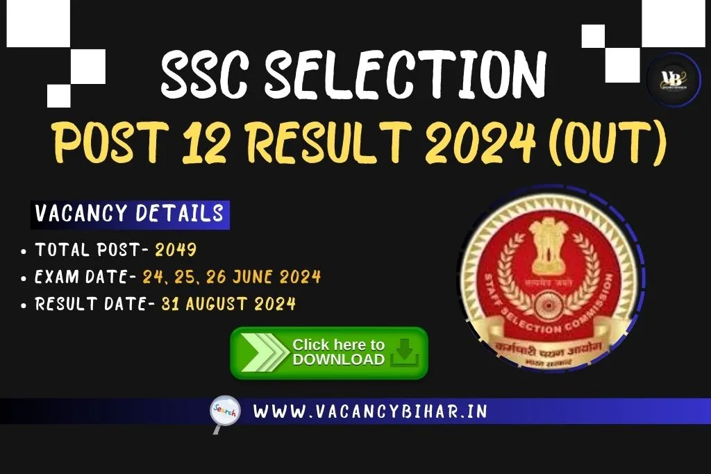 SSC Selection Post 12 Result 2024