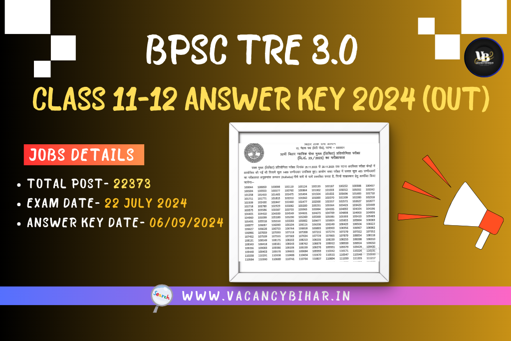 BPSC TRE 3.0 Class 11-12 Answer Key 2024