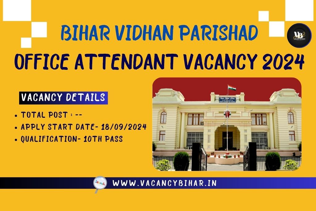 Bihar Vidhan Parishad Office Attendant Online Form 2024