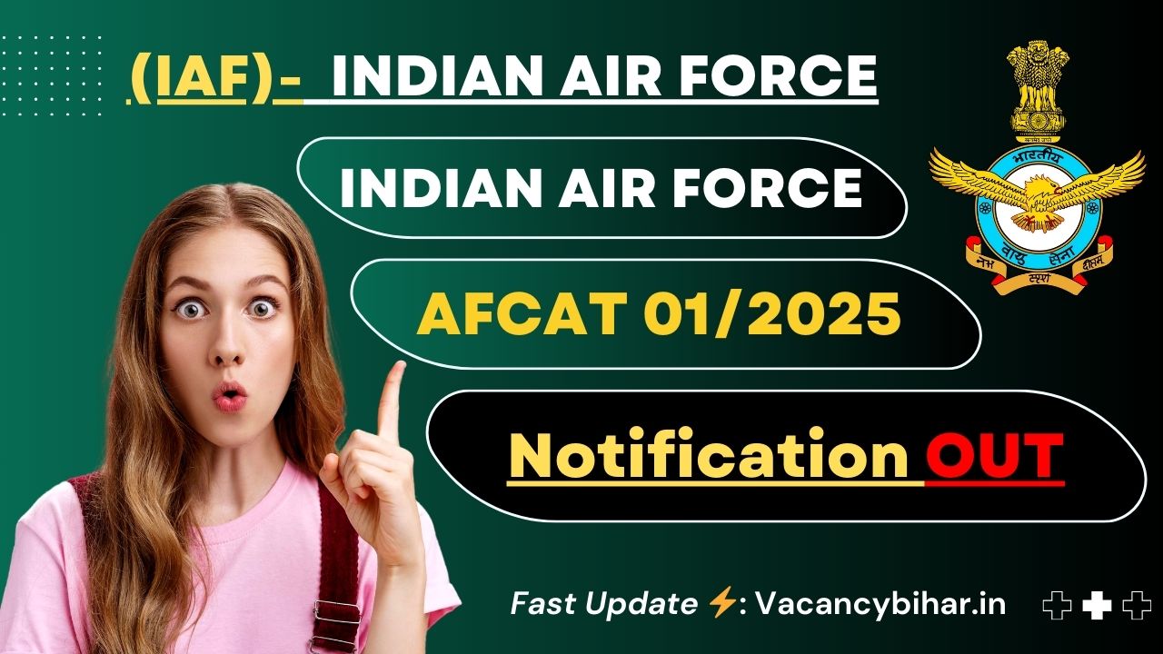 AFCAT Recruitment 01/2025 Notifiation OUT