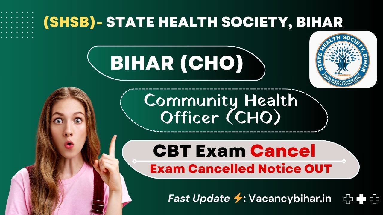 Bihar CHO CBT Exam Cancelled 2024