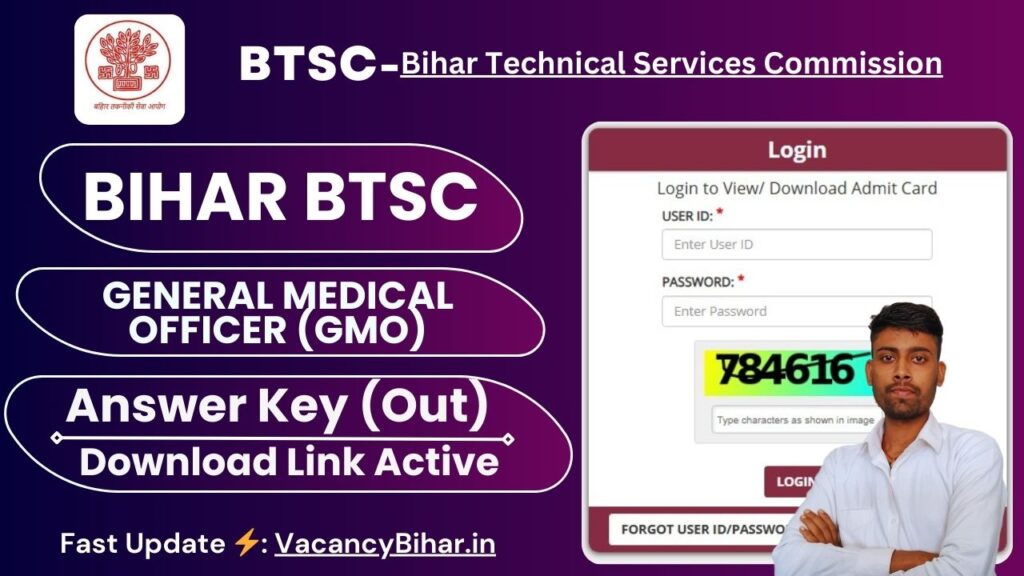 Bihar BTSC GMO Answer Key 2025