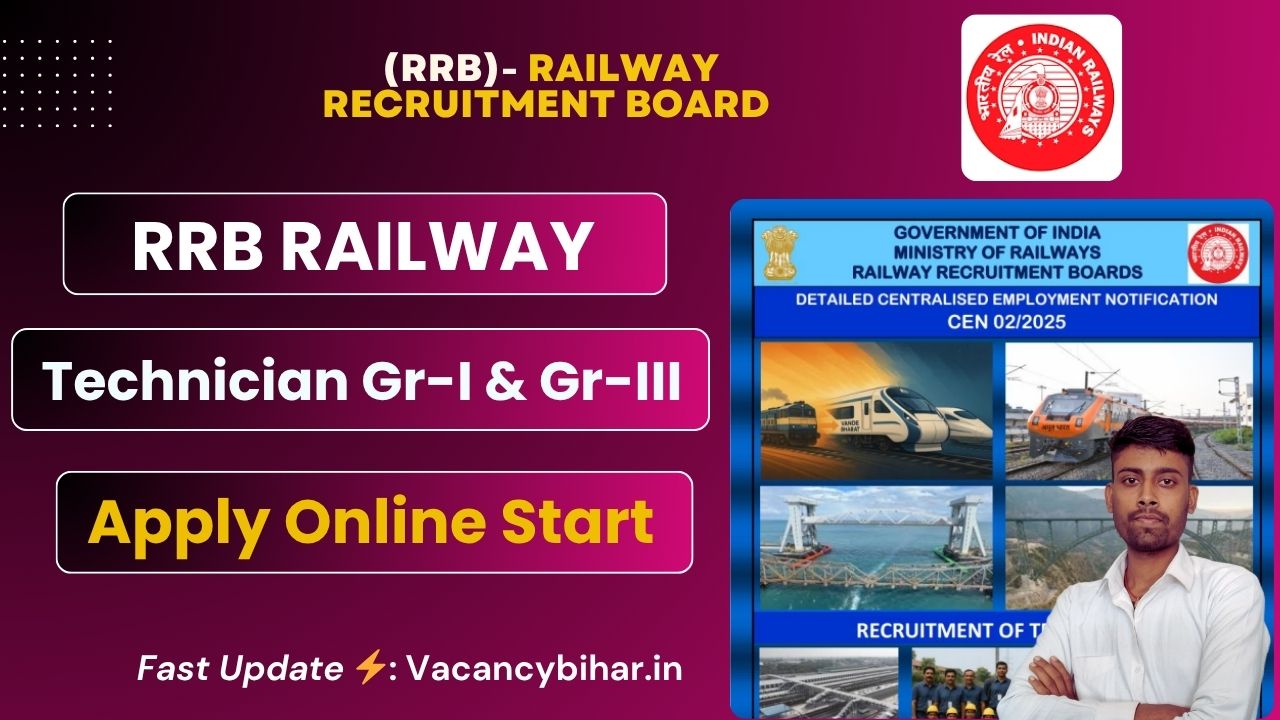 RRB Railway Technician Recruitment Online Form 2025