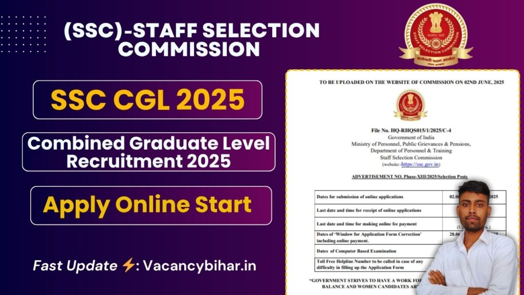 SSC CGL Recruitment 2025 Online Form - SSC CGL भर्ती का नोटिफिकेशन जारी, जाने ऑनलाइन आवेदन प्रकिया