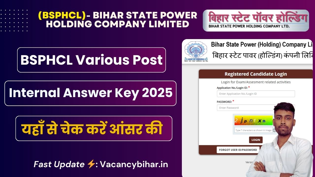 Bihar BSPHCL Various Post Internal Answer Key 2025