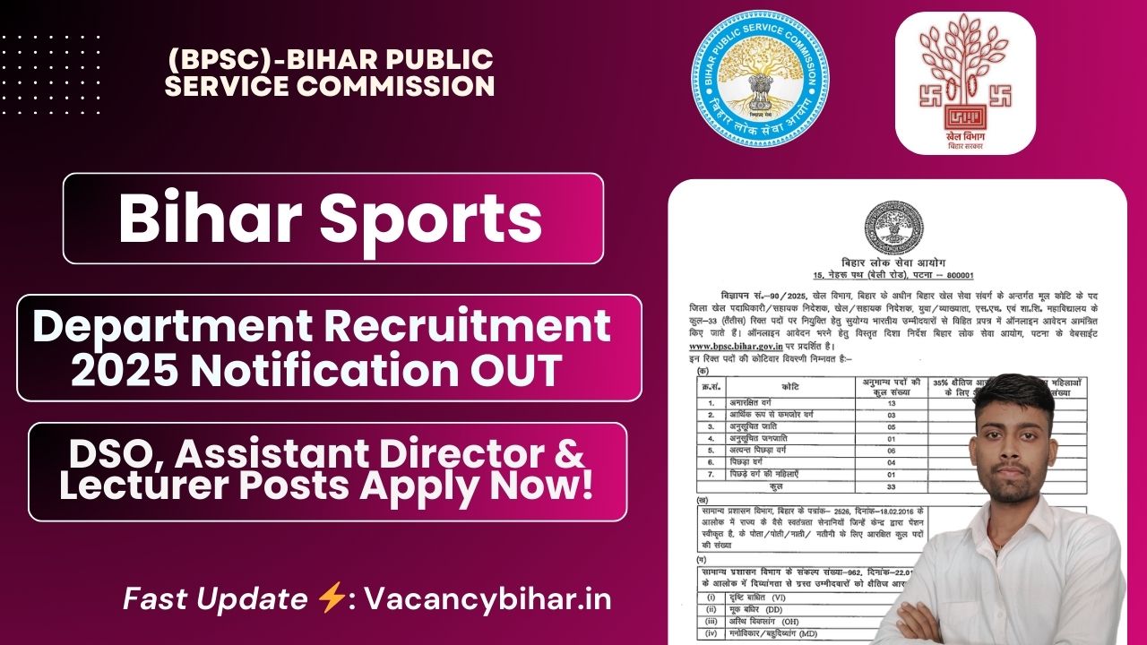 Bihar Sports Department Recruitment 2025