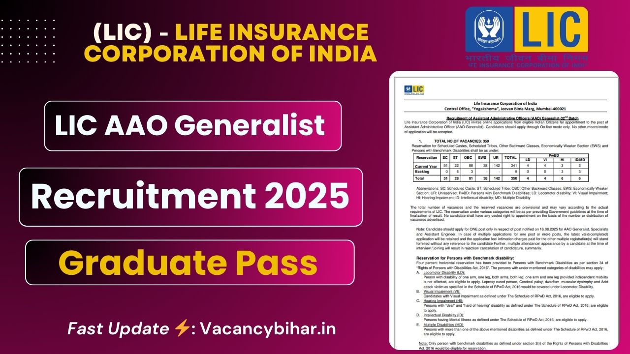 LIC AAO Generalist Recruitment 2025