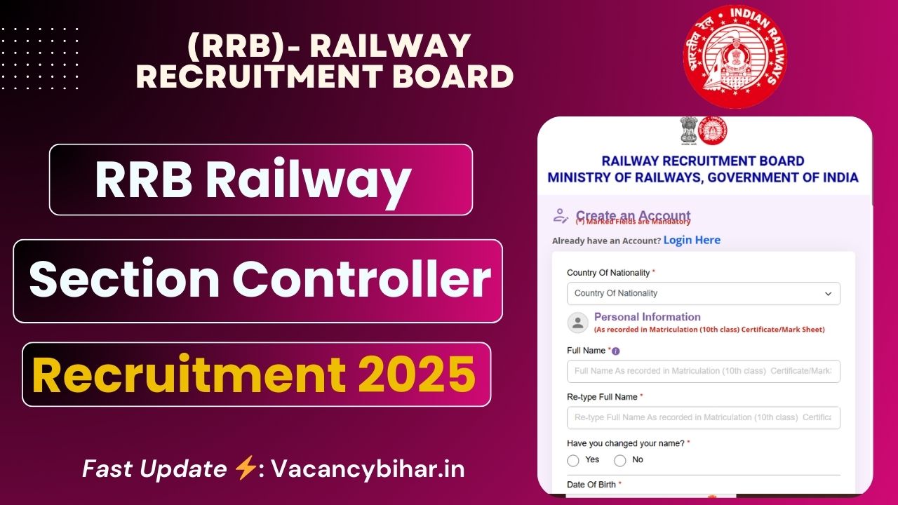 RRB Section Controller Recruitment 2025