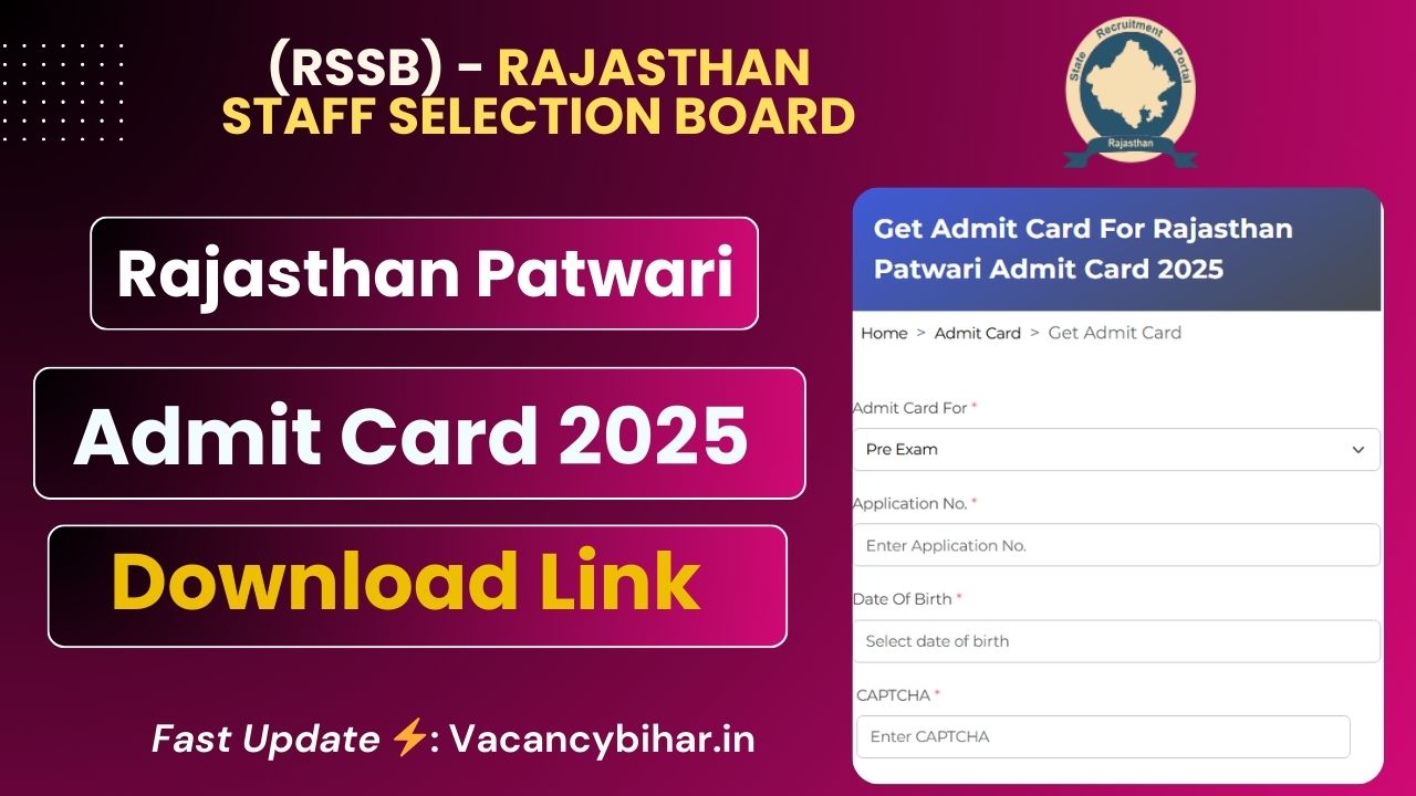 Rajasthan Patwari Admit Card 2025