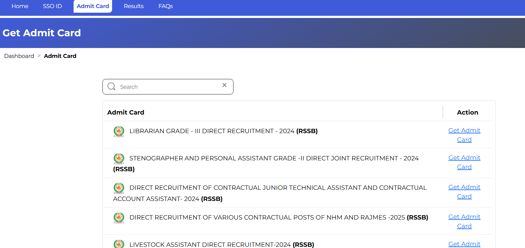 Rajasthan Patwari Admit Card 2025