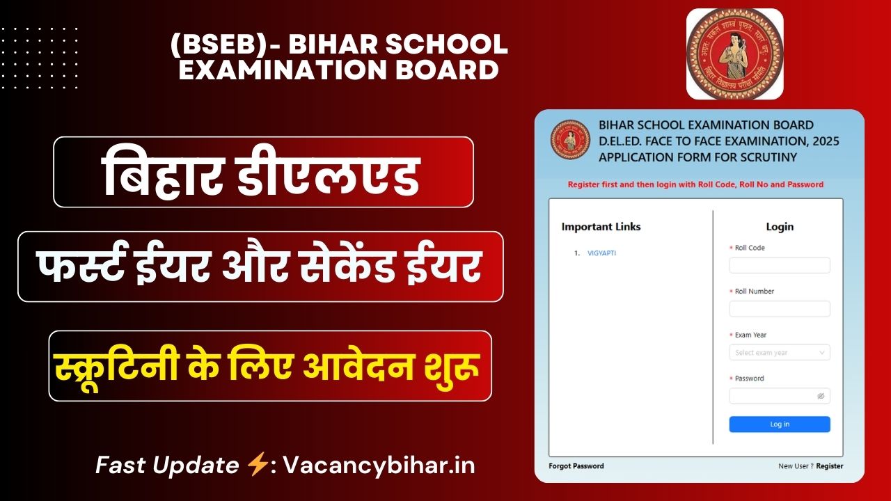 Bihar DElEd 1st 2nd Year Scrutiny 2025