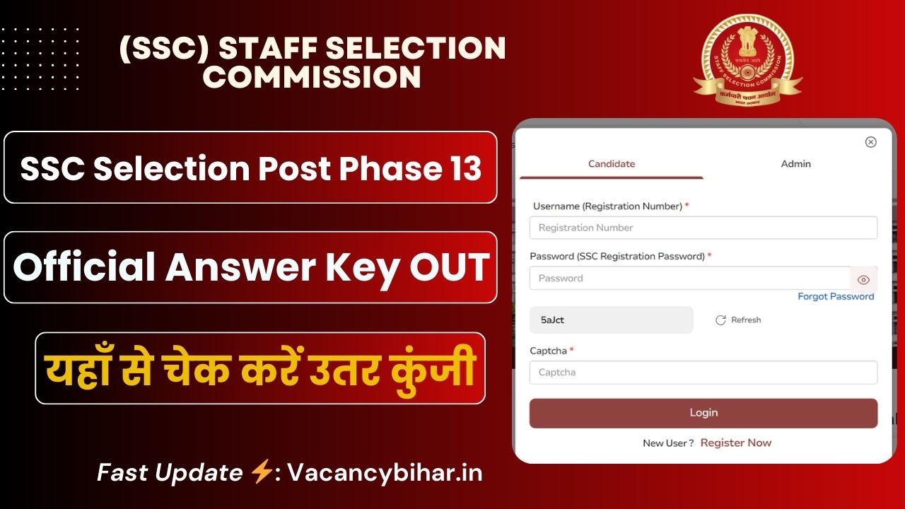 SSC Selection Post Phase 13 Answer Key 2025