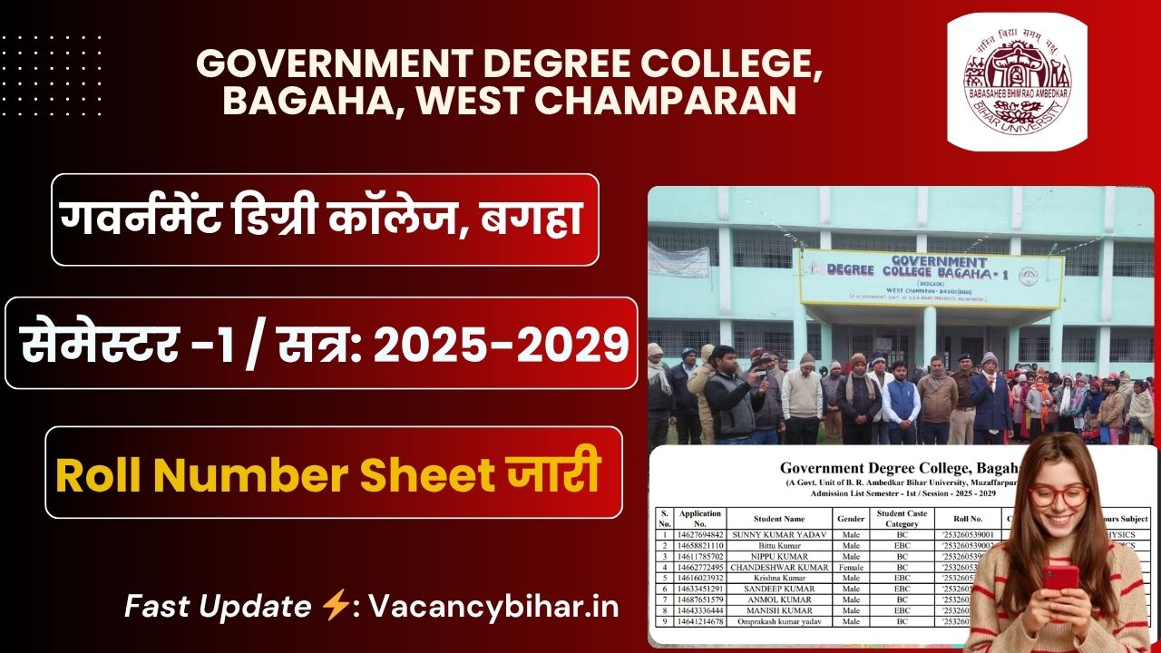 Degree College Bagaha Roll Sheet 2025