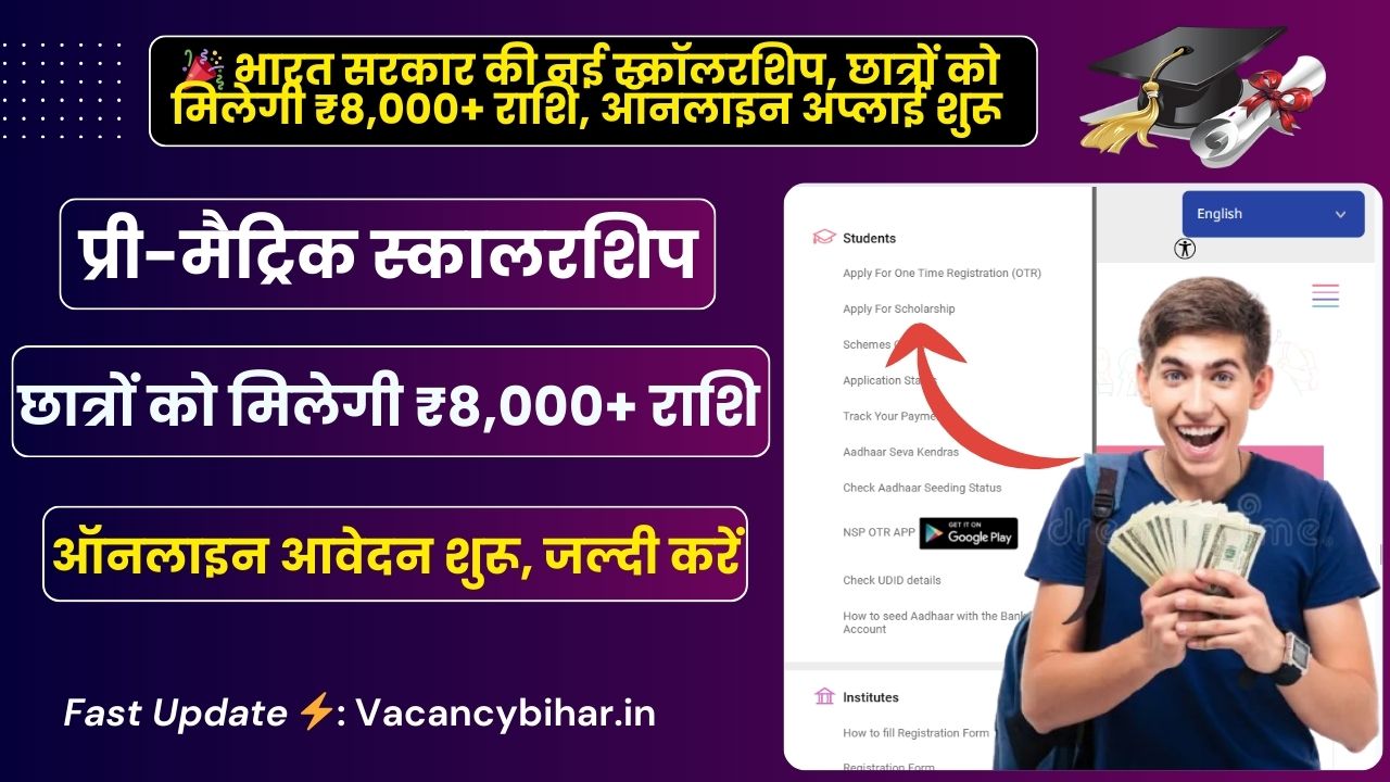 Pre Matric Scholarship Scheme 2025: भारत सरकार की नई स्कॉलरशिप, छात्रों को मिलेगी ₹8,000+ राशि, Apply Online Start Pre Matric Scholarship Scheme 2025